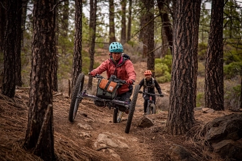 Adaptive trail rider on Dovetail trails in Oregon.