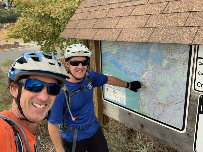 "IMBA Trail Specialist Joey Klein and Draper Trails and Open Space Manager Greg Hilbig riding the BST"