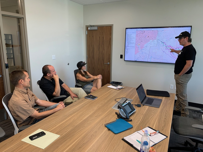 "IMBA Trail Solutions Project Manager Shane Wilson meeting with Bountiful City engineers and Melanie Larsen of the Bountiful City Trails Advisory Committee.