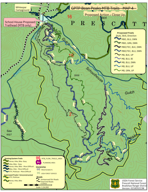 "A project map of the Bean Peaks Mountain Bike Trails"