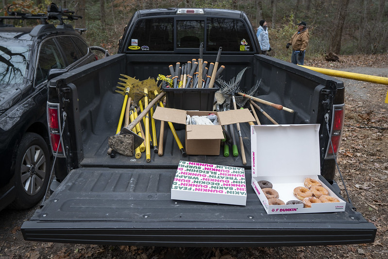 "A truck full of tools and donuts"