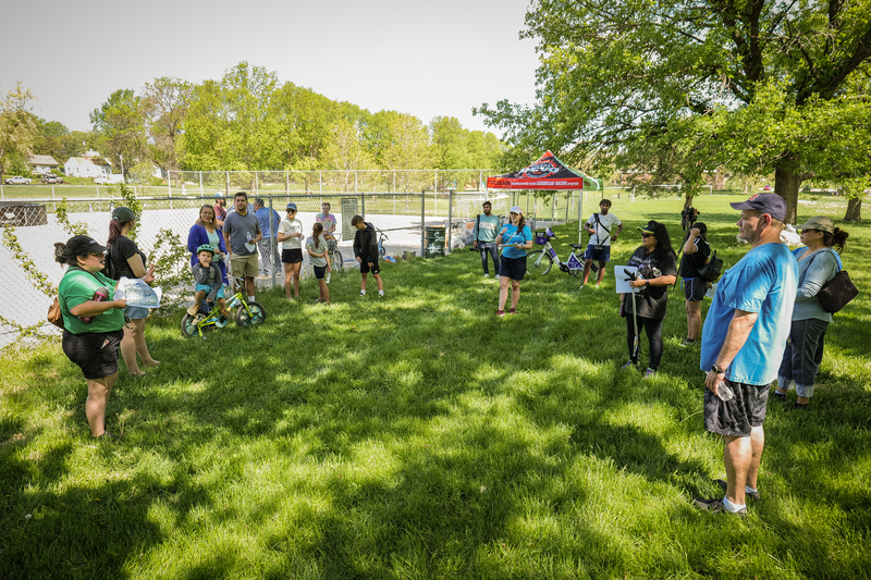 "The community gathered at the pump track opening"