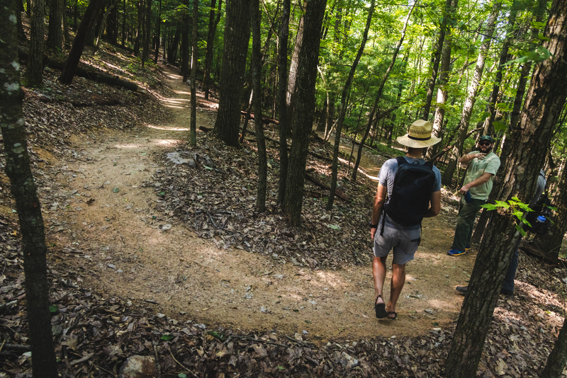 "Members of SVBC walking a trail"