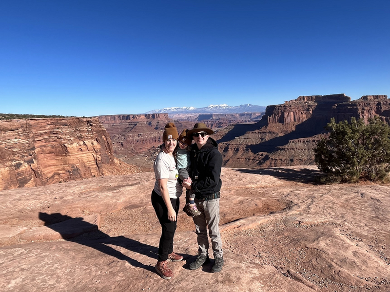 "Amanda with her family in Utah"