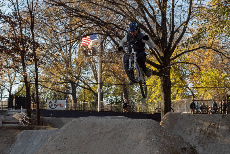 "Christopher Trombley rides the jumps"