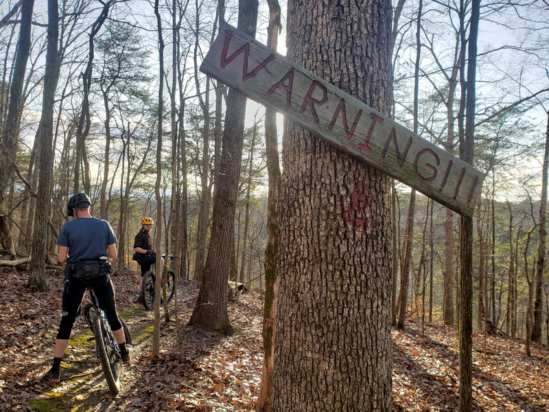 "Two mountain bikers in Wildwood Park"