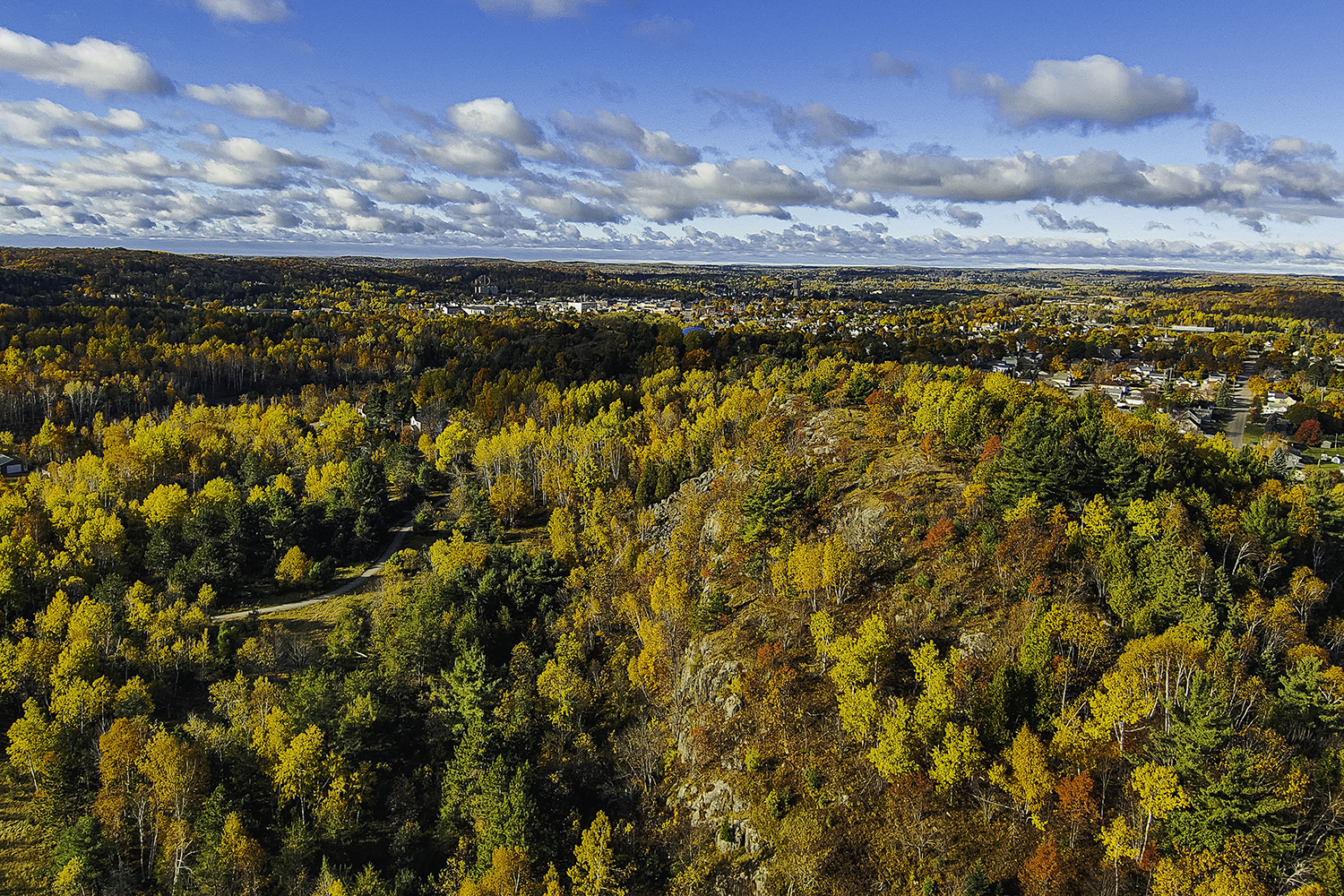 "Aerial view of Ishpeming, Michigan"
