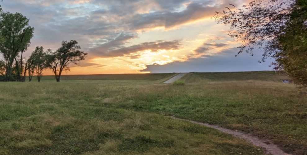 Sunset over vista in Lawrence, Kansas.