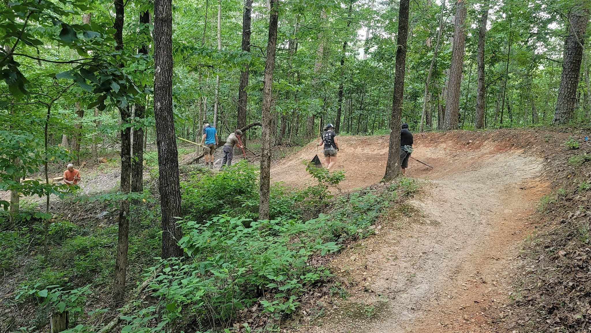"TACO members during a monthly work day. Photo courtesy of Trail Advocacy Coalition of the Ouachitas."