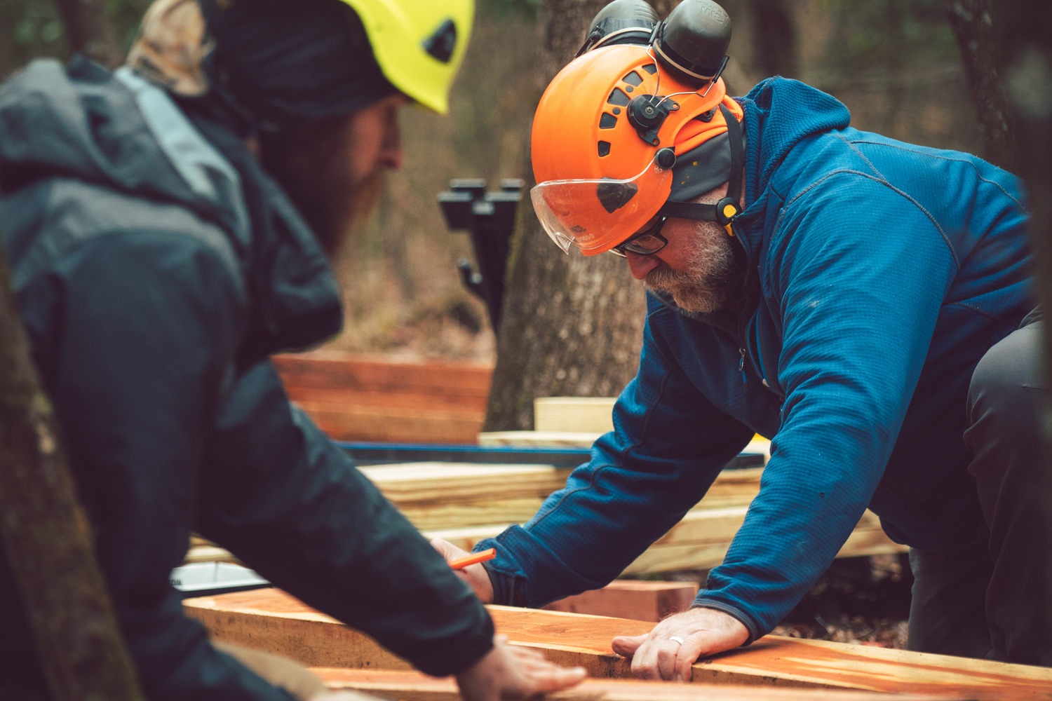 "IMBA Trail Solutions team building bridges."