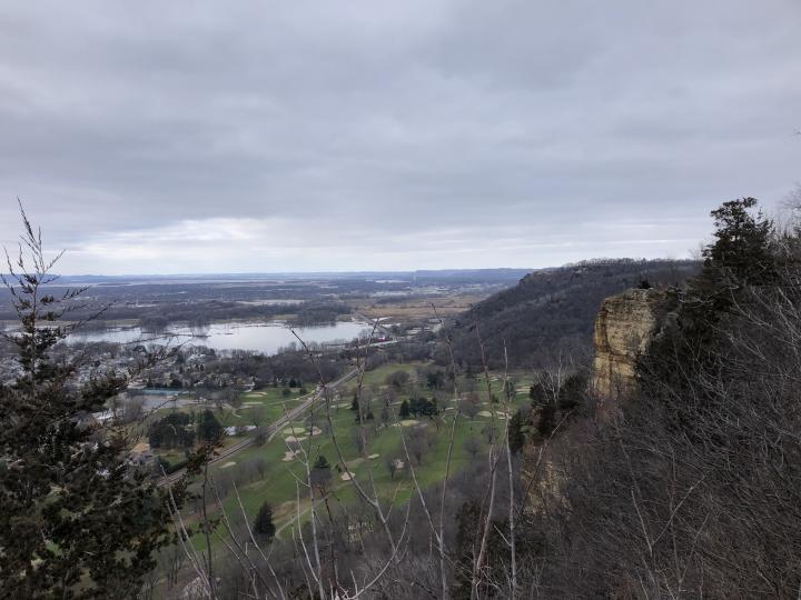 A view from an existing trail on the bluff near Grandma’s Gateway. Photo credit: First Impressions