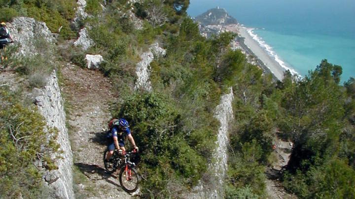 Rich Edwards, Italy, IMBA, mountain biking, mountain side, ocean