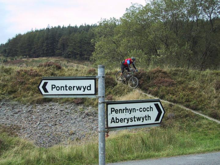 Rich Edwards, IMBA Trail Solutions, UK, Wales, signs, trail, field, trees