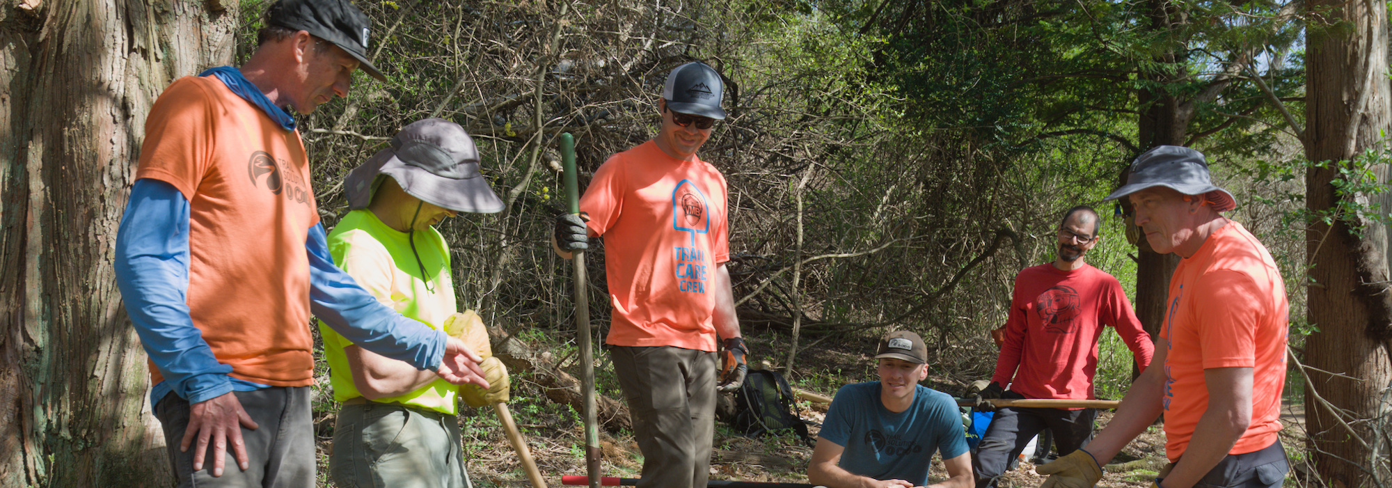 IMBA Trail Solutions Team Members, Joey Klein and Cory Callahan, teaching at an IMBA trail care workshop