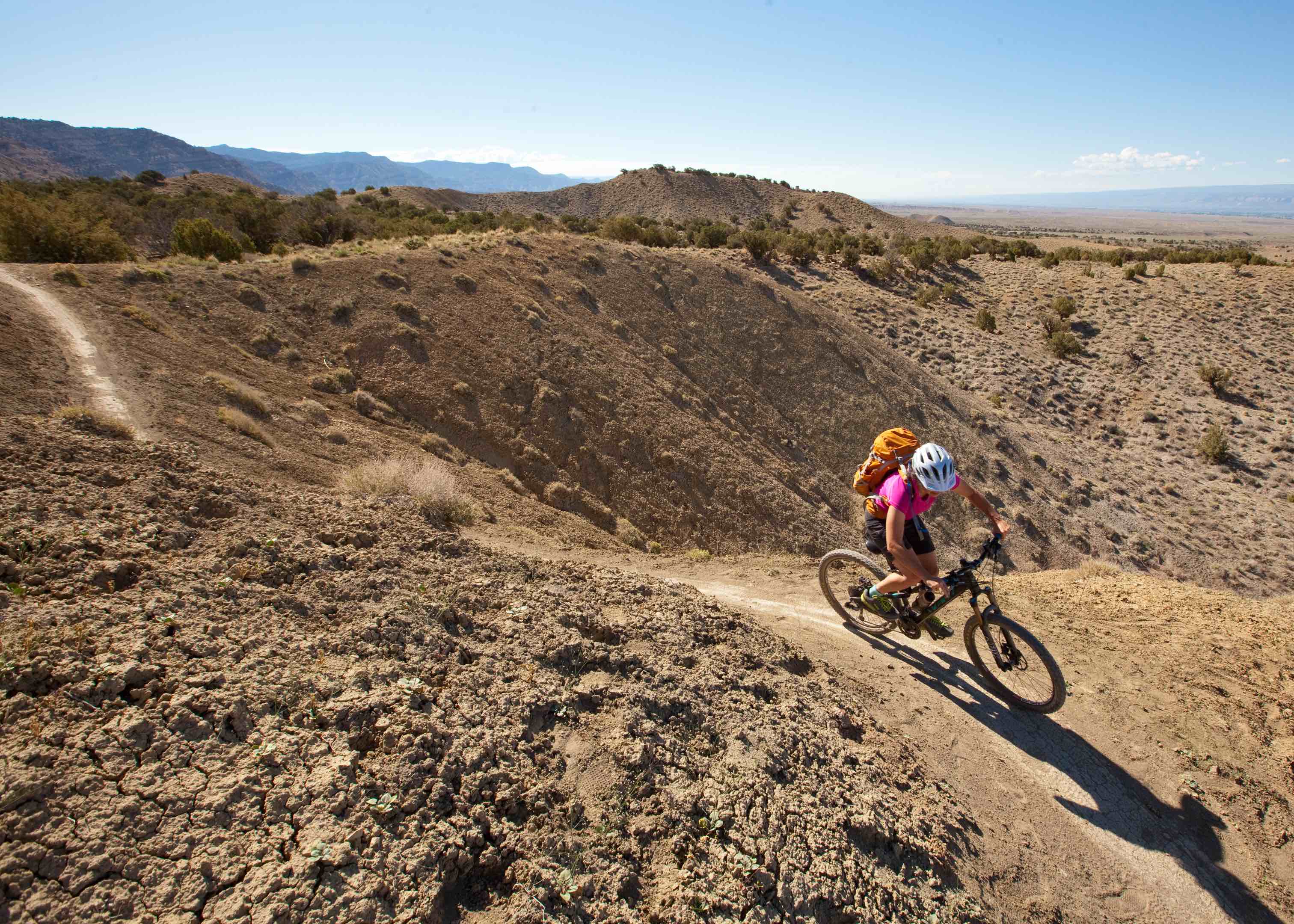 Mountain biker riding on a trail in Colorado