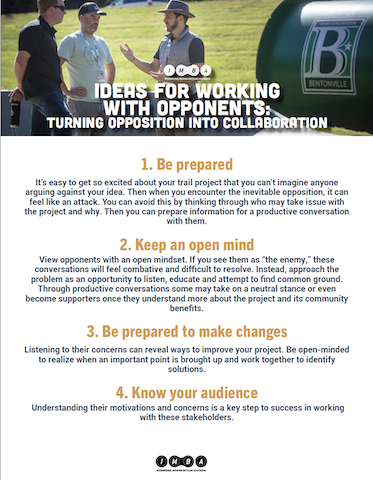 Image of a pdf about working with trail stakeholders