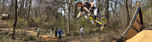 Youth racer on the trail in Patapsco