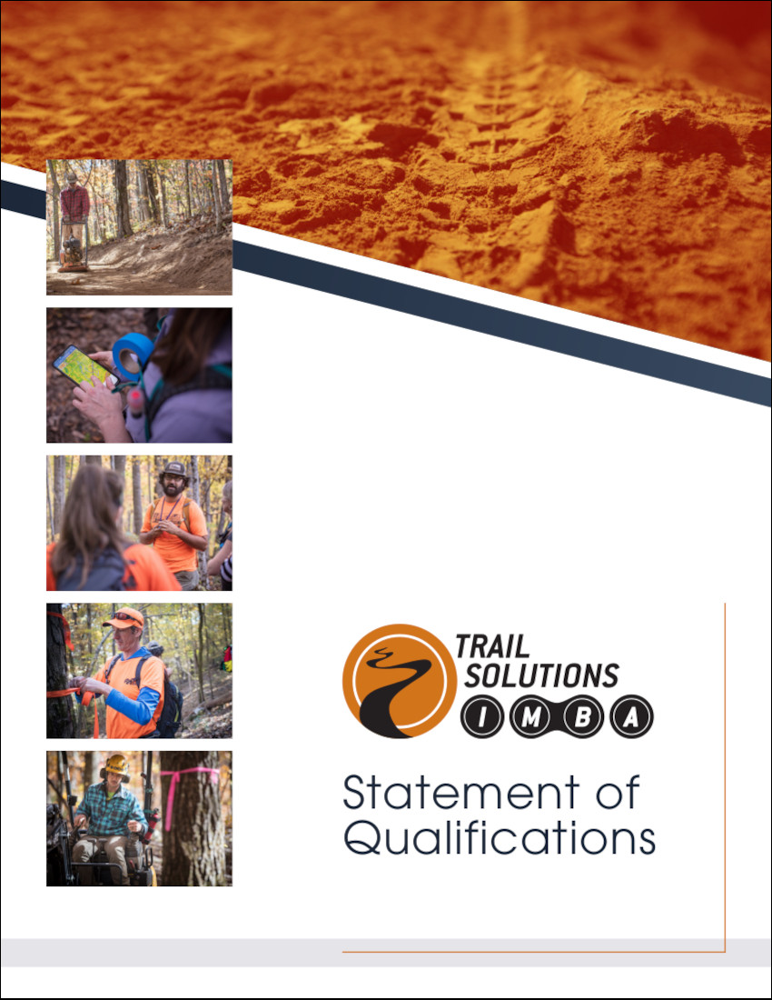 cover of the booklet entitled IMBA Trail Solutions Statement of Qualifications