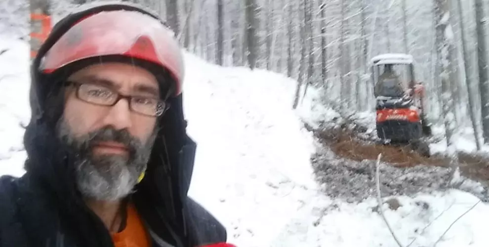 Rich Edwards, Trail Solutions, trail, mini dozer, snow, IMBA