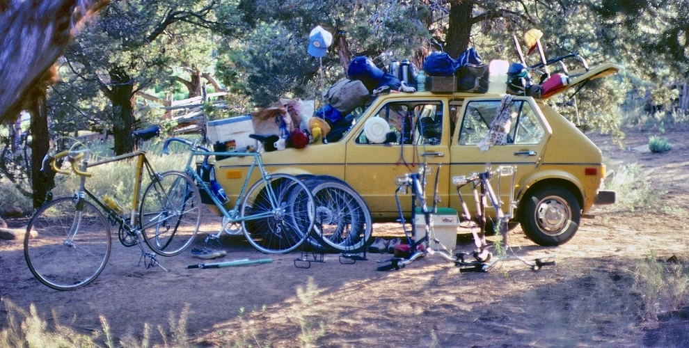 Car loaded with bikes and gear