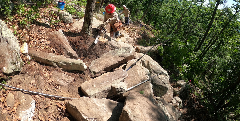 Appalachian Conservation Corp working on Thunderstruck.