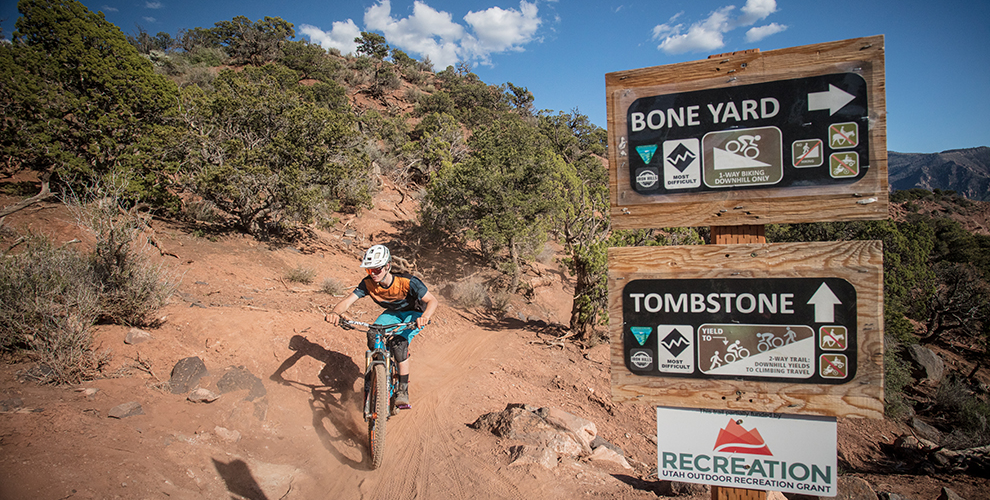 Rider speeding down Tombstone in Cedar City, UT.