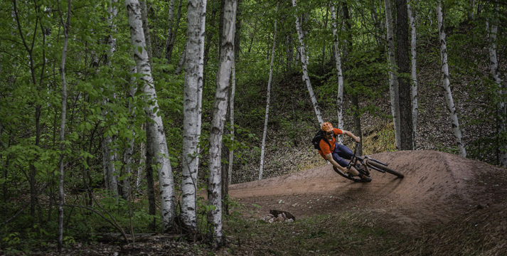 a person riding a berm in minnesota
