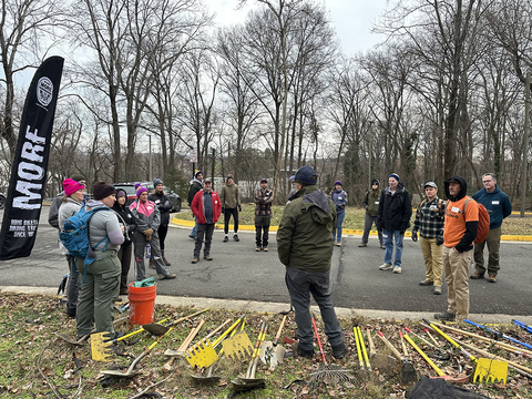 rich edwards leads a tool talk before the MORE TCW