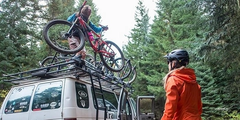 Mountain bike shuttle at a singletrack society event