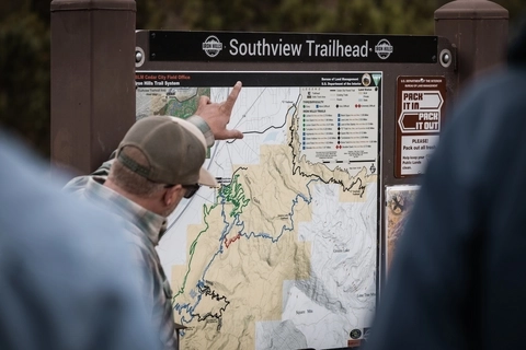 IMBA Trail Solutions teaching on trail at the Foundations Cedar City event