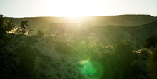 Sunrise with rider in distance 