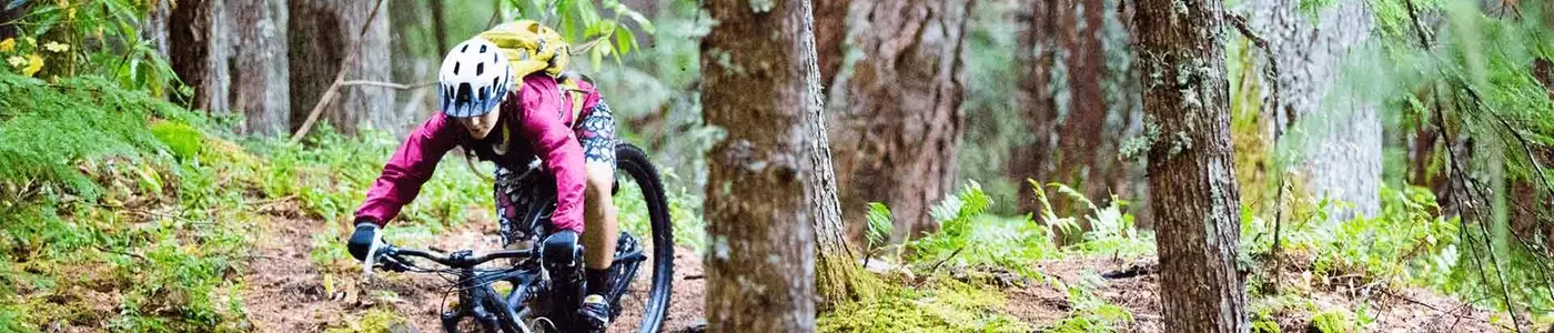 mountain biker riding in a field
