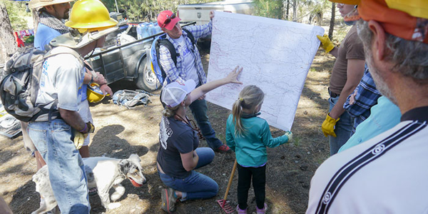 Attendees discussing trail plan in Carbondale in 2017. 